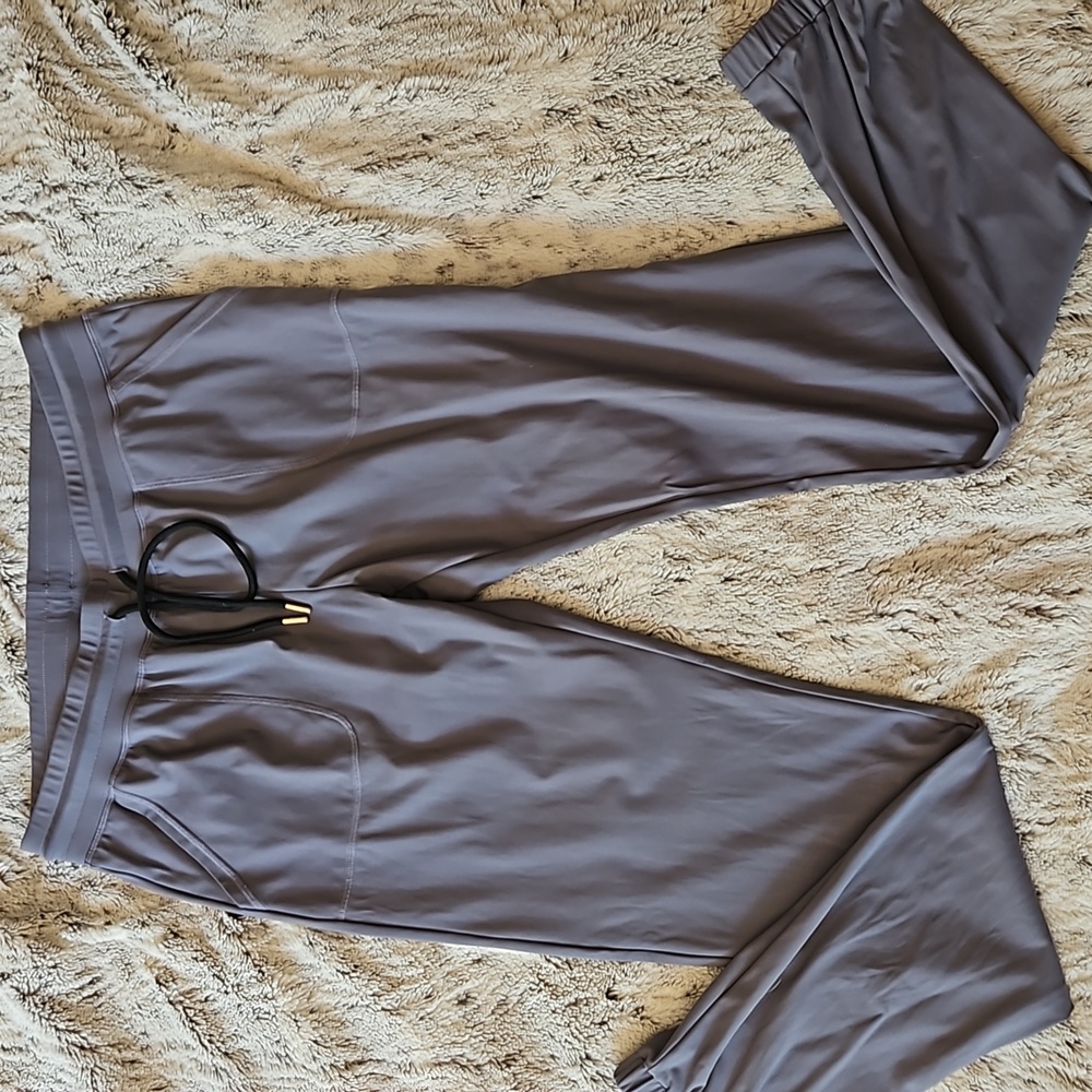 Dark grey peak zipper joggers